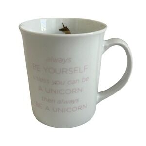 Fringe Studio Unicorn Quote Ceramic Coffee Mug White Pink Gold Always Yourself